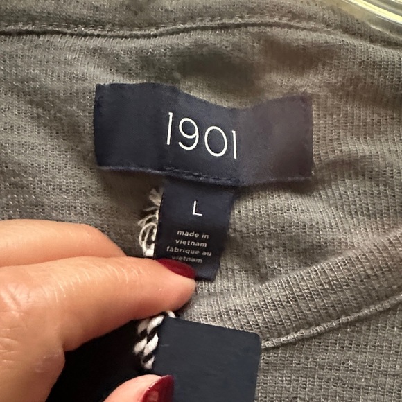 Nordstrom’s 1901 Men's Gray Long Sleeve Striped Henley NWT Large Casual - Picture 8 of 10